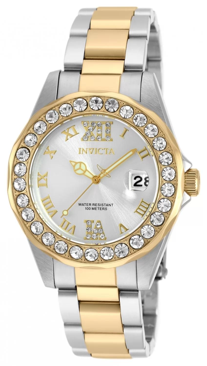 Invicta Women's 20215 Pro Diver Quartz 3 Hand Silver Dial Watch
