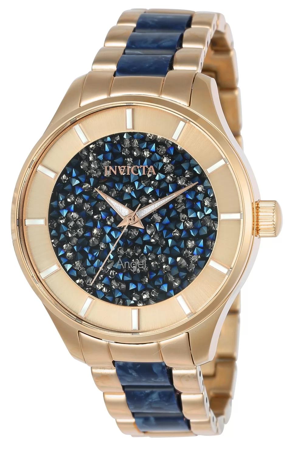 Invicta Women's 24662 Angel Quartz 3 Hand Blue Dial Watch