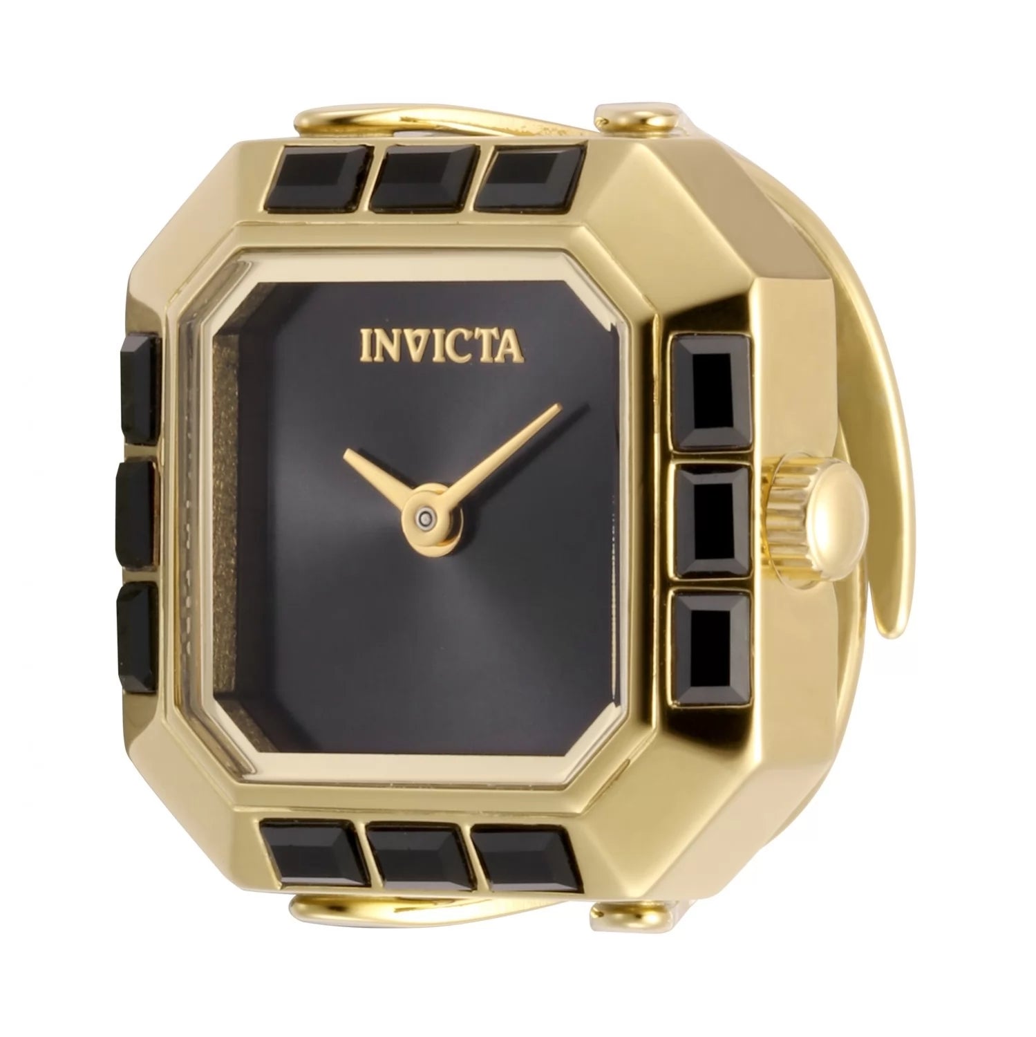 Invicta Women's 49584 Mini Quartz 2 Hand Black Dial Ring Watch